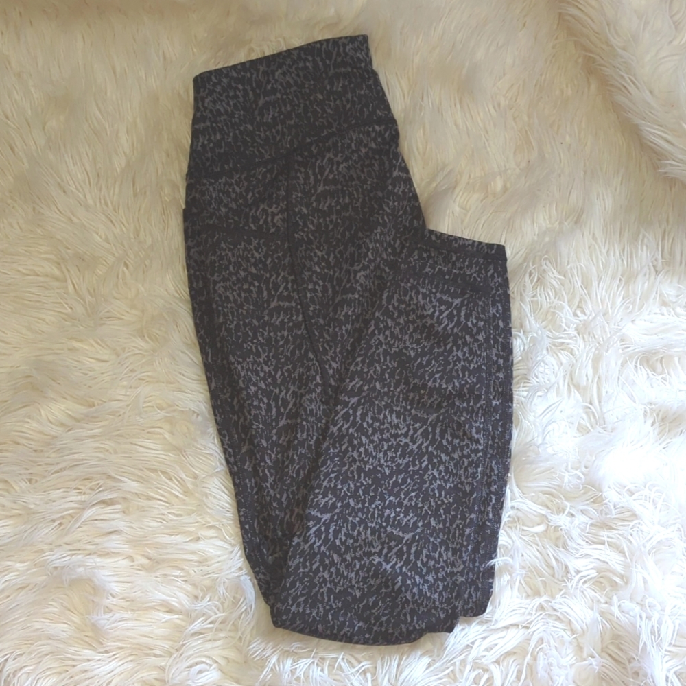 All in Motion gray on black cheetah print leggings